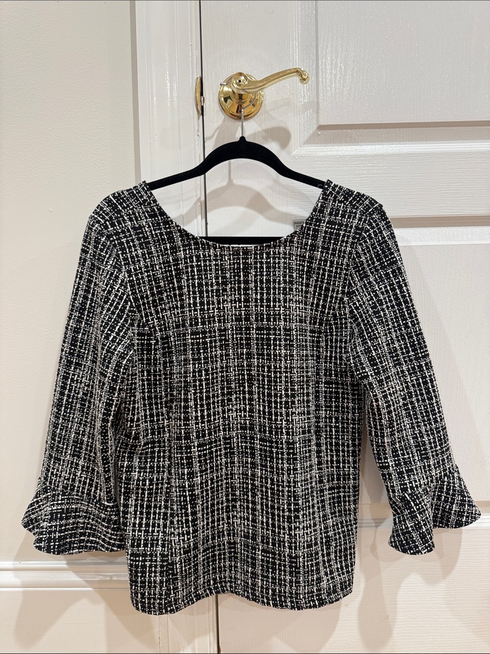 Talbots Black and White Bell-Sleeve Women's Top